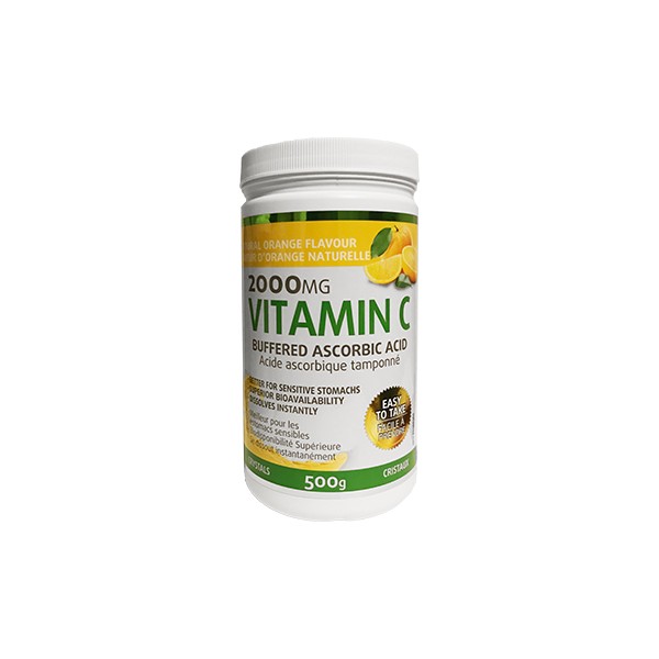 Naturopathic Labs Vitamin C Buffered 2,000mg (Orange) - 500 + 250g Crystals FREE