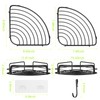 STEUGO Black Bathroom Corner Shower Shelfs, Adhesive Wall Mounted Shower