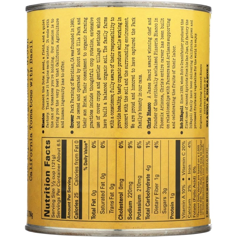 Bianco DiNapoli Organic Whole Peeled Tomatoes, 28 oz, 6 pack