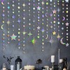 Iridescent Star Moon Circle Dot Garland Holographic Hanging Crescent Twinkle