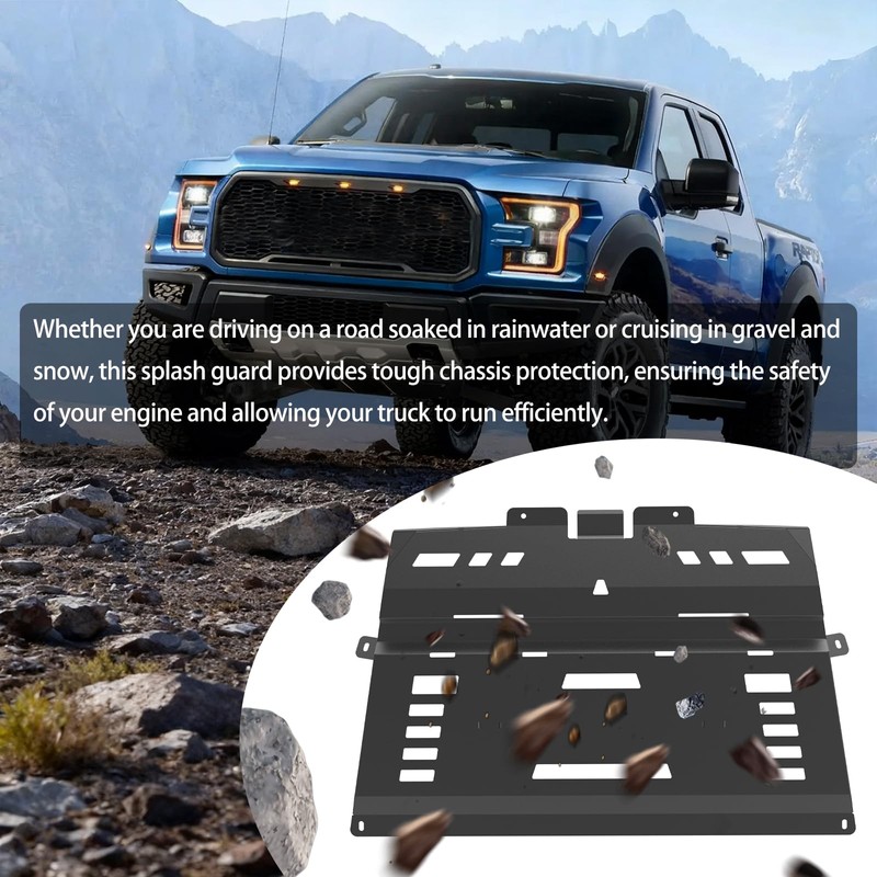 ML3Z-7222-D Steel Front Engine Splash Shield for 2015-2024 Ford F150