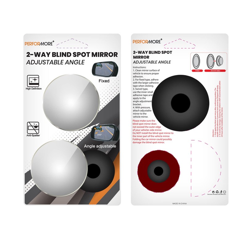 Performore 2 Pack of Blind Spot Car Mirrors, 2 Inch