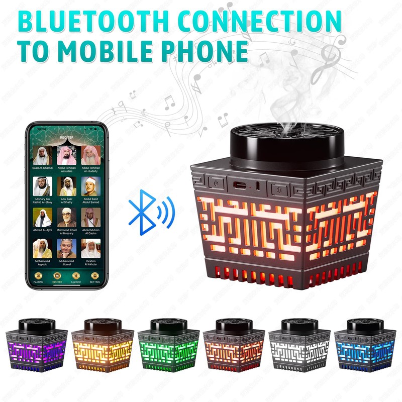 Telawah Bakhoor Incense Burner with Quran, Remote Controlled Speaker and