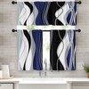 Tayney Blue Grey White Black Kitchen Window Curtains Valance and