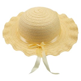 Widdle Springtime Easter Novelty Dress up - Yellow Bonnet Summer Hat with Ribbon