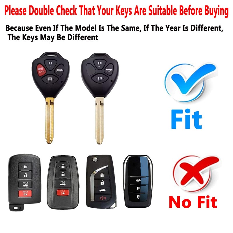 Yuebutor Key Fob Cover Case Compatible with Toyota Camry RAV4