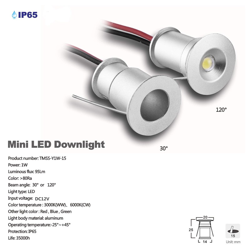 Haixin Small LED Spotlight 9PCS 12V 1W Recessed Celling Light