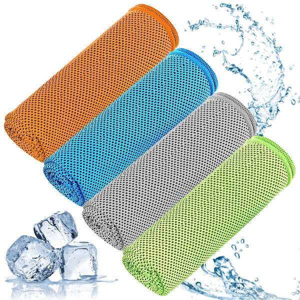 DULKET 4 Pcs Cooling Towel Polyester Cool Towel, Soft and