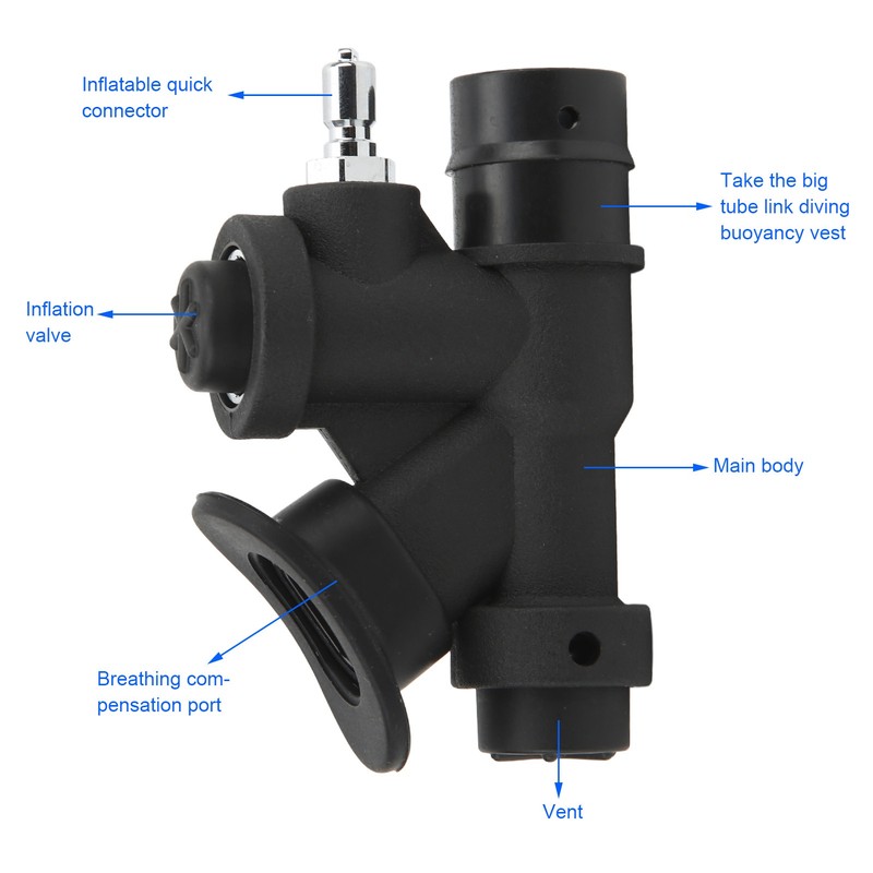 Scuba Diving Universal 45 Degree Oral Power Inflator K Shaped