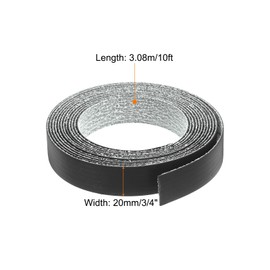 uxcell Edge Banding, 3/4 Inch x 10ft Pre-Glued Embossed Veneer Edging Iron-on Flexible Edge Banding for Cabinet Repair Furniture Restoration, Black