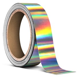 VViViD Silver Holographic Lazer Chrome Air-Release Adhesive Vinyl Tape Roll (1 Inch x 20ft)