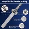 100pcs #6-32 x 1/2" Phillips Pan Head Machine Screws, 304