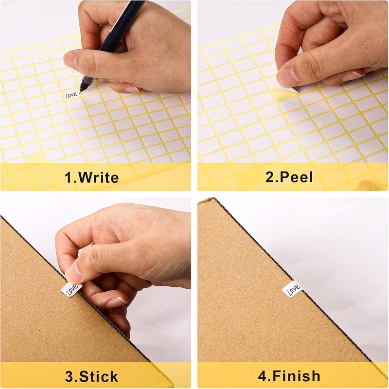 Sixstore 2940 Pcs Small White Label Stickers 13 X 9