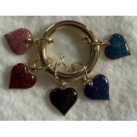 Handmade Glitter Heart Yarn Markers Or Earrings. 5 Per Order