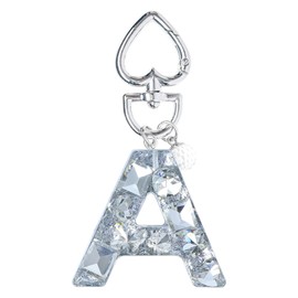 YSUY Sparkly Initial Letter Charm Keychain, Women's Bling Cup Accessories, Mini Backpack Bag Charm, Cute Heart Keychain Accessories for Girls, Women's Keychains for Car Keys, Good Gift Keychains (A)