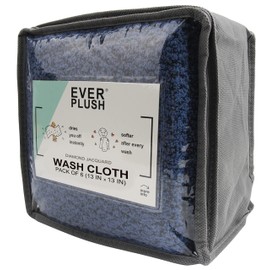 Everplush Diamond Jacquard Face Cloths 6 Pack Polyester Navy Blue 6 x Washcloth (13 x 13 in) 6
