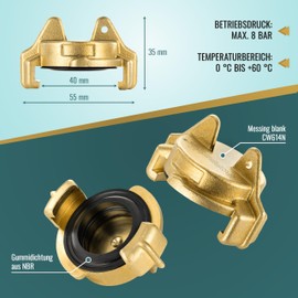 Poppstar Universal blind coupling, quick coupling water (Geka system, bare brass)