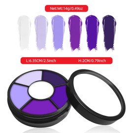 Go Ho 6 Colors Purple Face Body Paint,Cream Water Based Makeup for Halloween Cosplay,Body Paint SFX Makeup Palette,Professional Face Paint Purple Makeup