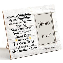 Nurawo Wooden Photo Frame Gift for Women Men, Gifts for Mom Dad Grandma Wife Husband Girlfriend, You Are My Sunshine Wood Picture Frame for Tabletop or Wall Display (for 4x6 Photo)