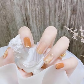 [ALLEVG] Nail Tips, 24 Pieces, Short, Spring, Summer, Popular, Japanese Style, Cute, Bride Nails, Stylish, Simple, False Nails, Coming-of-Age Ceremonies, School Entrance Ceremonies, Graduations