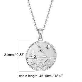 WIOY 925 Sterling Silver Ocean Wave Necklace for Women