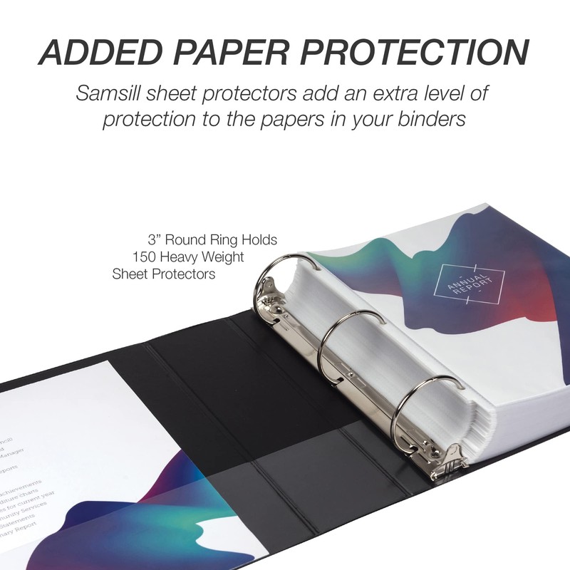 Samsill 3 Inch 3 Ring Binder, Made in USA, Economy