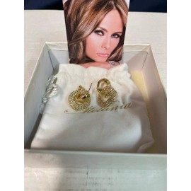 Melania Trump Gold Tone  Earrings With CZ