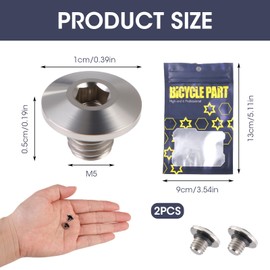 2 Stück Fahrrad-Entlüftungsschraube, O-Ring Ölkappenschraube für Geteilten Fahrradkörper TC4-Titanlegierung M5 x 10 mm Schrauben, Kompatibel mit Shimano XT, SLX, Zee, Deore LX (Titanfarbe)