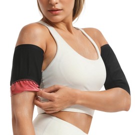 JBT Arm Trimmers for Women | Sauna Sweat Arm Shaper Bands to Increase Heat & Sweat During Workouts, 2 Pack (Red, S/M)