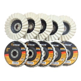 Lot of (10) Felt Wool Polishing Flap Disc Grinding Wheel 4-1/2"x7/8" 560462