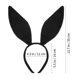 FRCOLOR Bunny Ears Headband Black Rabbit Ear Hair Hoop Bunny Headwear for Halloween Easter Masquerade Party Cosplay Hair Accessories
