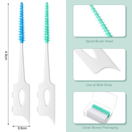 Reallnaive 1200 Pcs Soft Silicone Interdental Brushes Disposable Dental Floss Picks Dental Floss Picks with Storage Case 5 Colors Interdental Brushes for Teeth Cleaning and Gum Health
