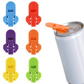 Manual Easy Can Opener, 6 Pack Colorful Soda Beer Can Opener, Premium Plastic Shields Can Openers, Can Tab Opener for Coke, Beer, Soda, Aluminum Beverage