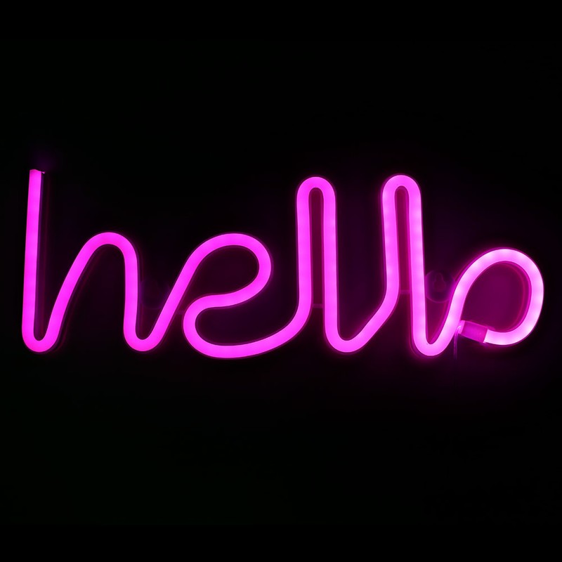 Unique Hello English Letter Shape LED Light Decorative Light for