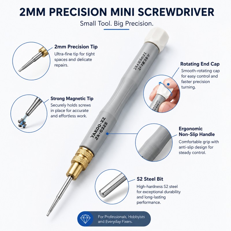 Precision Mini Screwdriver for Small Repairs – Magnetic 2mm Hand