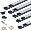 THMOOTHER LED Strip Black U Channel Diffuser 10-Pack 6.56FT,17X7.5MM Surface