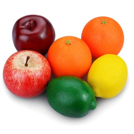 6 Pcs Artificial Fruits Pack, Fake Fruits for Decoration Home Kitchen Realistic Faux Fruit for Party Chirstmas Decortion Table Centerpieces Fruit Display Props, Artificial Apples Fake lemons Orange