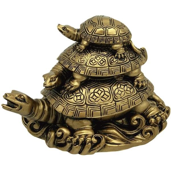 Feng Shui Three Tier Tortoise (Three Generation Turtle) Statue Home Decor for Healthy andLongevity