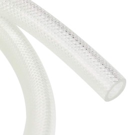 3/8" ID x 25 Ft High Pressure Braided Clear PVC Vinyl Tubing Flexible Vinyl Tube, Heavy Duty Reinforced Vinyl Hose Tubing, BPA Free and Non Toxic