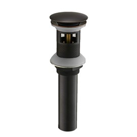BWE Bathroom Sink Pop Up Drain Stopper with Overflow, Vessel Vanity Basin Drain Assembly Fits 1-1/2" to 1-3/4" Drain Hole, Oil Rubbed Bronze Finish