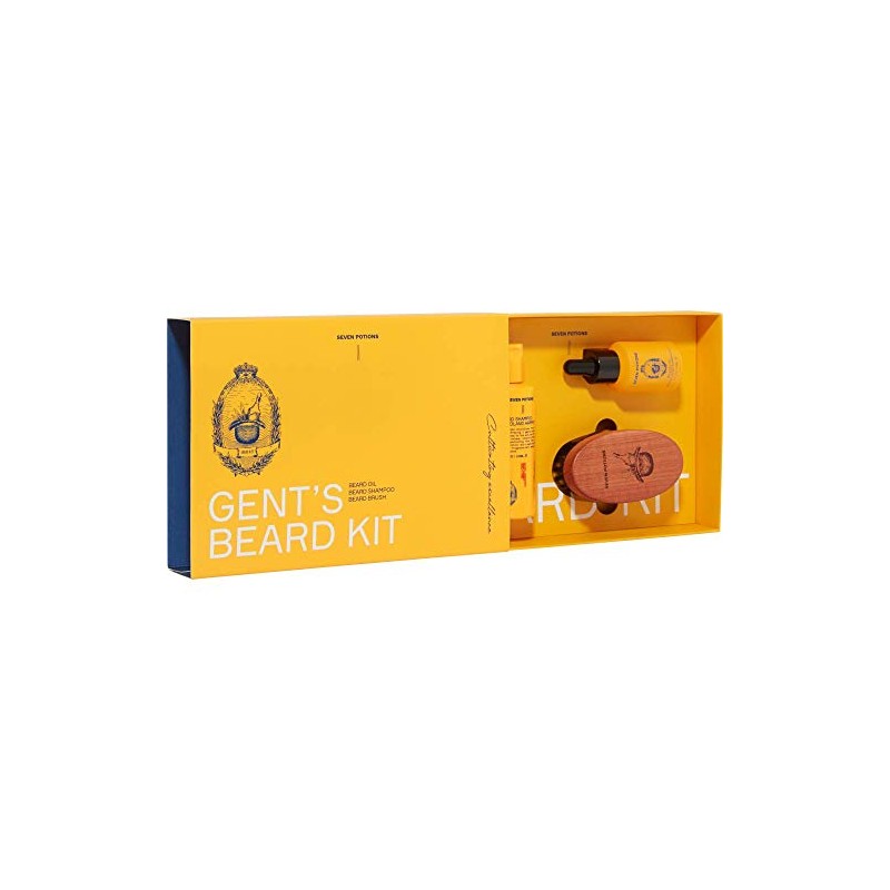 Seven Potions Beard Grooming Set — Contains Beard Shampoo, Beard