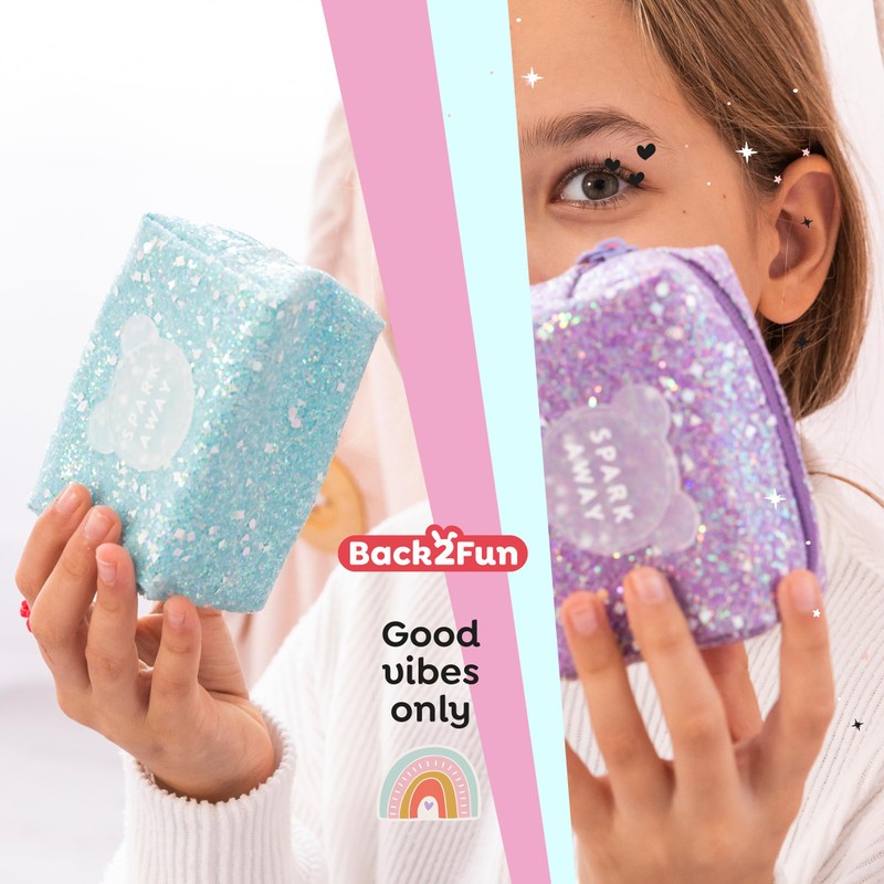 Back2Fun Uni Kinder Monedero Purpurina Blanco B2f Reisezubehör-Brieftasche, weiß
