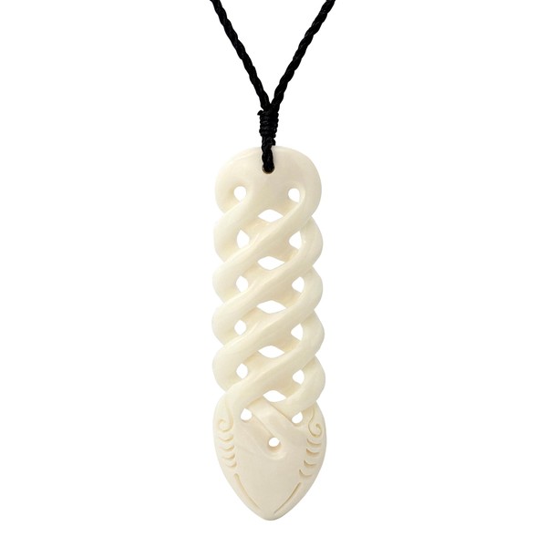 81stgeneration Women's Men's Hand Carved Bone Celtic Knot Friendship Maori