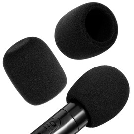 Microphone Cover, 2PCS Foam Mic Covers Black Microphone Windscreen Pop Filter Covers Microphones Accessories for Most Standard Handheld Microphones