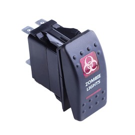 Mintice™ 12 V Car Red LED Light Illuminated Rocker Switch Car Dashboard Switch Zombie Light
