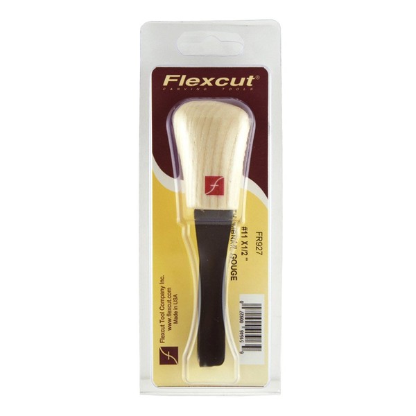 Flexcut #11 Palm Thumbnail Gouge, High Carbon Steel, Solid Ash Handle, 3/16 Inch (FR725)