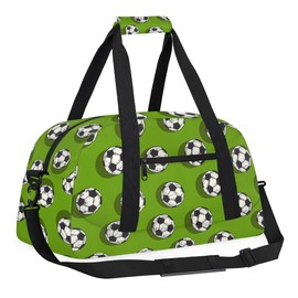 Entemne Kids Duffle Bag for Boys Sports Soccer Ball Green Sport Gym Bag Small Travel Bag Foldable Lightweight Carry on Weekender Overnight Bags with Shoulder Strap