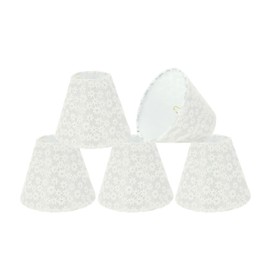 Aspen Creative 32113-9A Small Hardback Empire Shape Chandelier Clip-On Lamp Shade Set (9 Pack), Transitional Design in White, 6" bottom width (3" x 6" x 5")