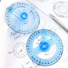 Cretty-Meet 2 PCS 360 Degree Swing Arm Protractor Plastic Circle