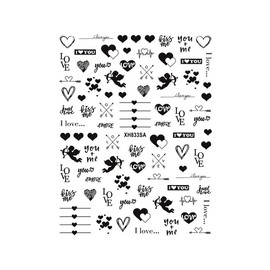 Heart Love Nail Sticker Valentine Day Bear Love You Kiss Nail Decal Sticker Xh833Sa Nail Wraps Art Stickers Manicure Supplies for Women for Home Nails Full Long Lasting Easy Apply and Remove